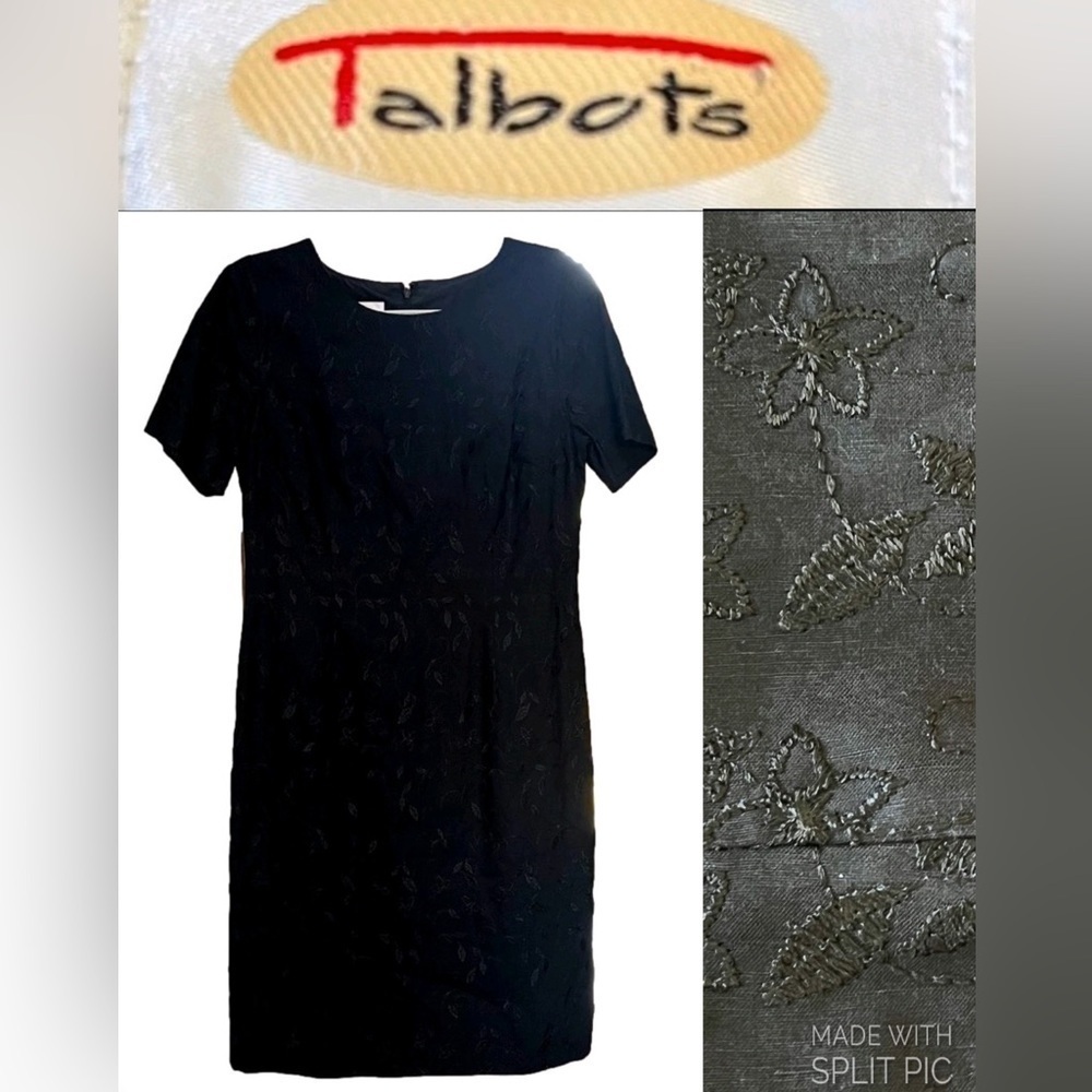 Talbots black embroidered dress
